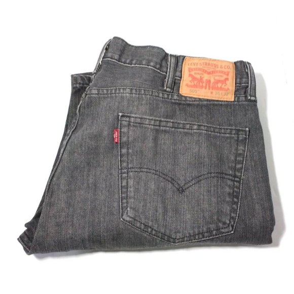 Levi's Other - Levis 505  Black/Gray Denim Jeans Red Tab Sz 38x32